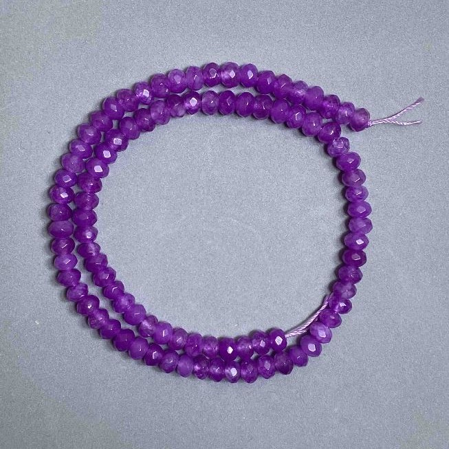 Lavender Amethyst (Synthetic) Faceted Rondelle Beads 6x4mm+/- on a Strand, length 37cm+