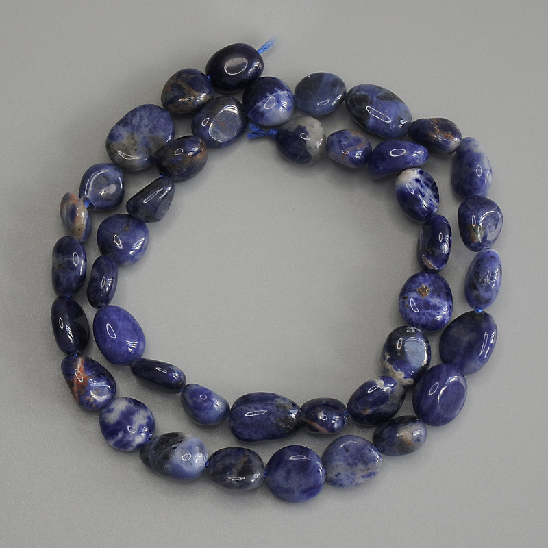 Sodalite Tumbled Beads, diameter 9-12x9mm+/-, length 40cm+/- on a strand