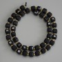 Tourmaline Faceted Cube Beads 7x7mm+/- with 3mm+/- Seed Beads on Thread, Length 37cm+