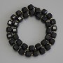 Tourmaline beads faceted cube 8.5x8.5, 5mm+- with seed beads 3mm+- on a thread, length 37cm+