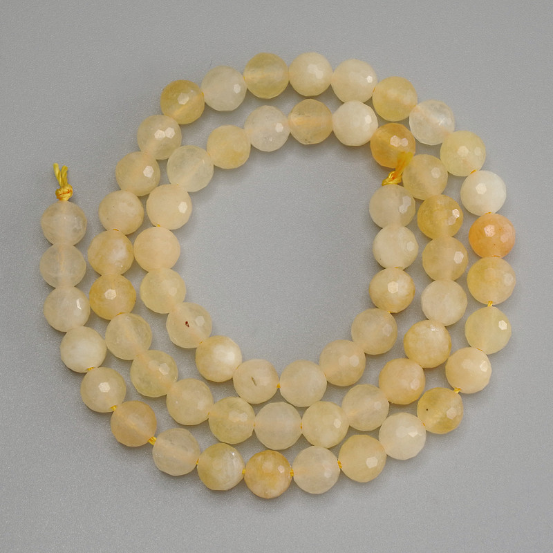 Citrine Beads, Faceted Round 6mm+/-, on a Strand, Length 38cm+