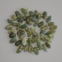 Green Tourmaline Beads Tumbled Butterfly 10-15x6-8mm+/-, seed beads 3mm+/-, on a strand, length 40cm+