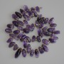 Amethyst Beads, Tumbled Butterfly 13x6mm+/-, Seed Beads 3mm+/-, on a Thread, Length 39cm+