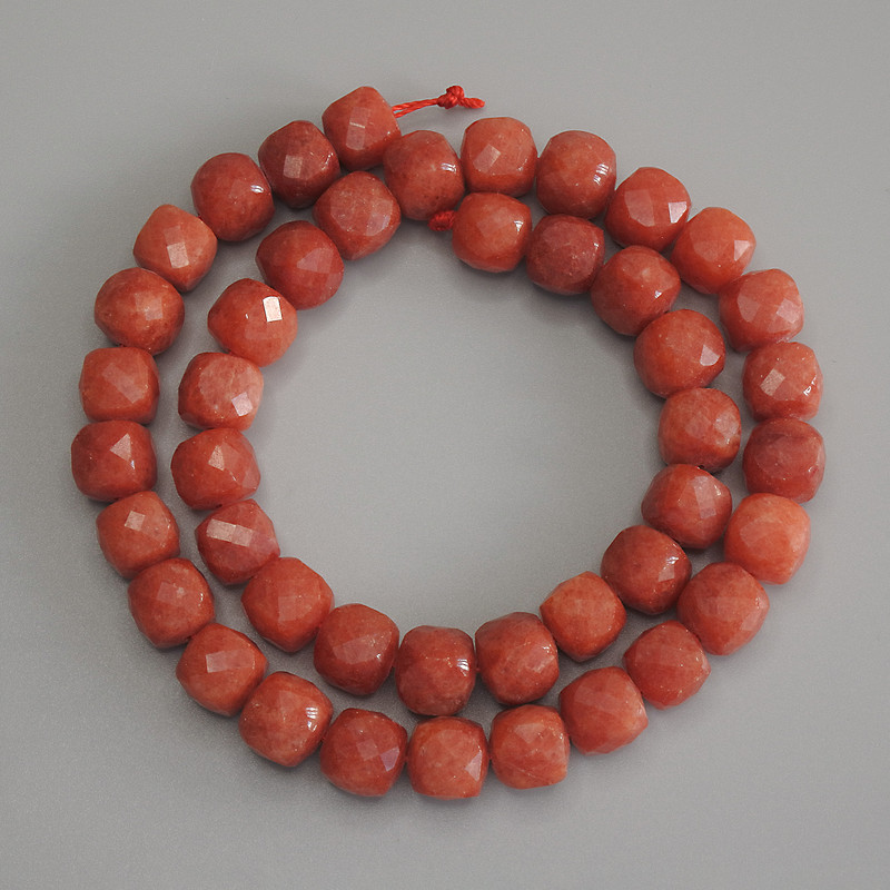 Jasper Beads, Faceted Cube, Diameter 9x9mm+/-, Length 39cm+