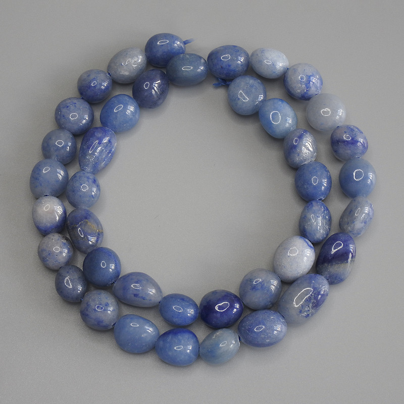 Aventurine Tumbled Beads, Diameter 9-14x9mm+/-, Length 40cm+