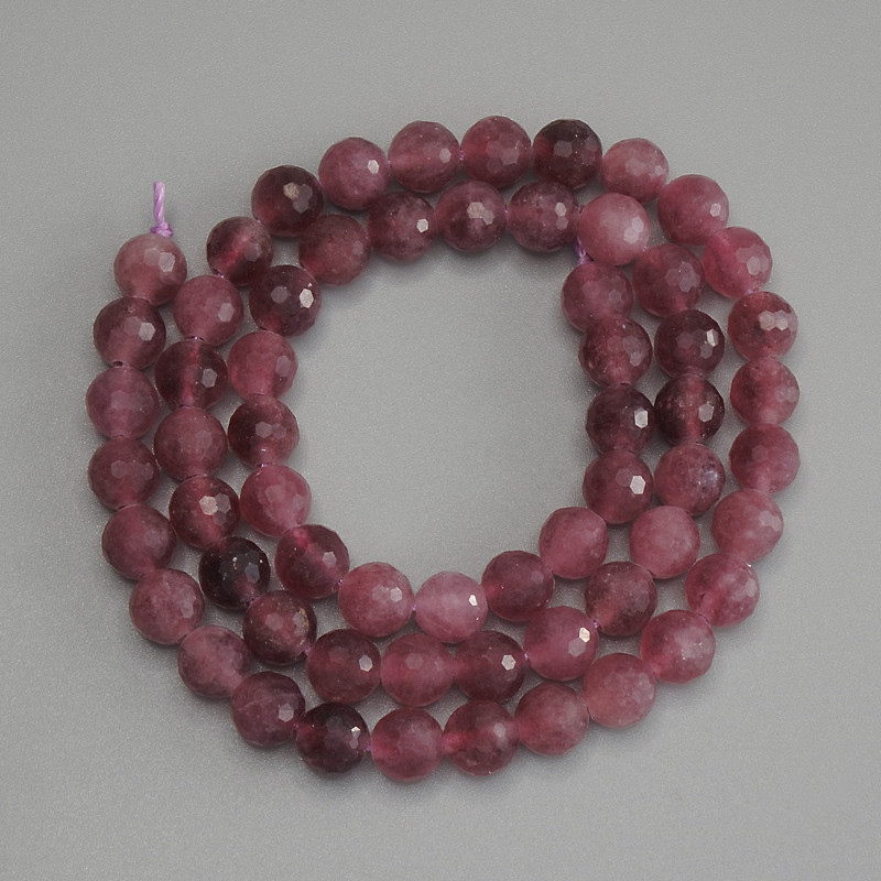 Tourmaline Beads, Faceted Ball 6mm+/- on a String, Length 37cm+