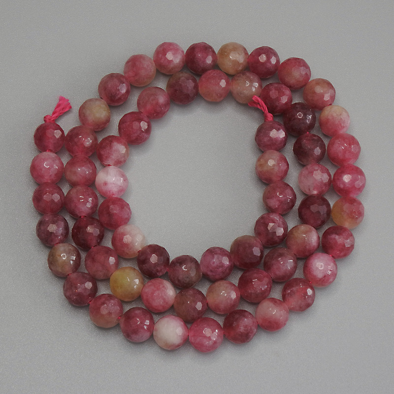 Tourmaline Beads, Faceted Ball 6mm+/- on a String, Length 37cm+