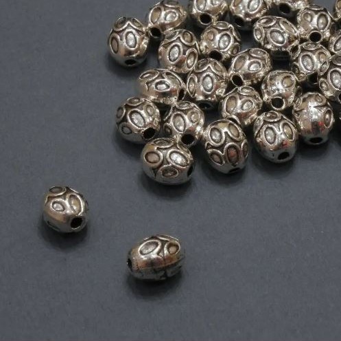 Finding Bead Insert VN, Diameter 1.5mm+/-, Diameter 5.5x7mm+/-, Pack 20g 28pcs (+/-)