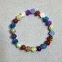Bracelet Assorted Faceted Rhombus 8x8mm+/-, Length 18cm (Stretch)
