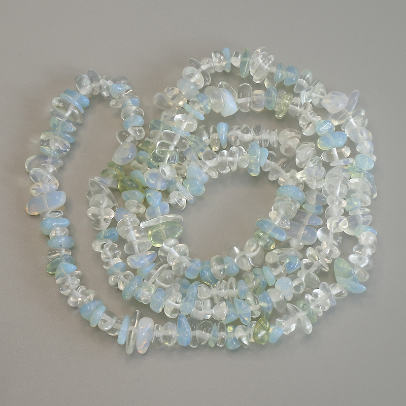 Moonstone Chip Beads, diameter 8-10x3-4mm+-, length 78cm+- on fishing line