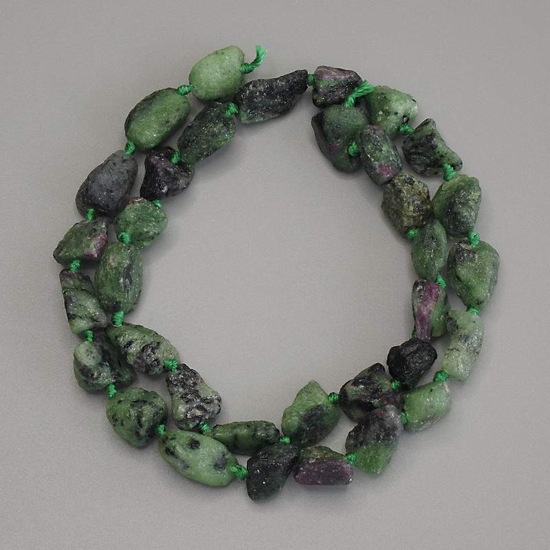 Zoisite Raw Stone Beads, diameter 12x10mm+/-, length 40cm+/- on a strand