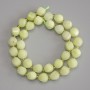 Chrysolite Olivine Beads, Faceted Rhombus 10x8.5mm+/-, with Seed Beads on a Thread, Length 39cm+