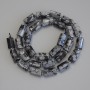 Snowflake Obsidian 'Apache Tears' Faceted Rondelle Beads, Diameter 11x7-8mm+/- with 3mm+/- Seed Beads, Length 40cm+/- on a Thread