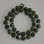 Chrysoprase Faceted Rhombus Beads, diameter 10x8.5mm+- with 3mm+- seed beads, length 39cm+- on a thread
