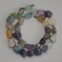Fluorite Raw Stone Beads, diameter 9-12x10mm+/-, length 40cm+/- on a strand