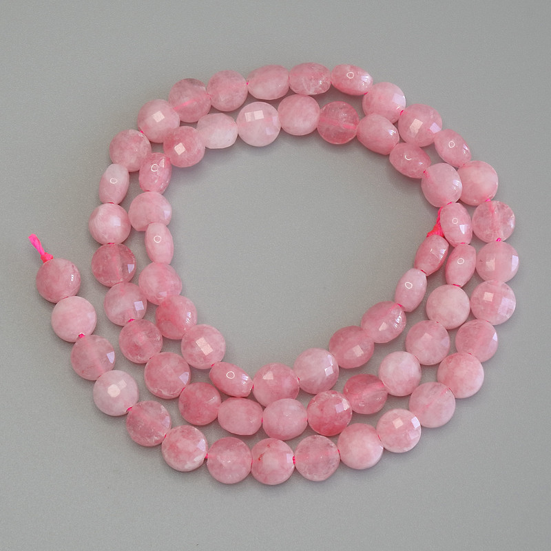Toned Quartz "Tourmaline" Imitation Beads faceted coin, diameter 6mm+-, length 39cm+- on a strand