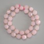 Rose Quartz Beads, Faceted Rhombus, Diameter 10x8.5mm+- with 3mm+- Seed Beads, Length 37cm+- on a Thread