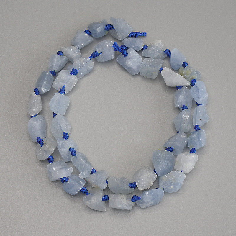 Aquamarine Raw Stone Beads, diameter 9-12x6-10mm+-, length 42cm+- on a strand