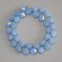 Aquamarine Faceted Rhombus Beads, diameter 10x8.5mm+- with 3mm+- seed beads, length 39cm+- on a strand