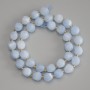 Aquamarine Faceted Rhombus Beads, diameter 10x8.5mm+- with 3mm+- seed beads, length 39cm+- on a thread