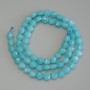 Aquamarine Beads Faceted Coin, diameter 6mm+-, length 39cm+- on a thread