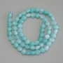Aquamarine Beads, Faceted Coin, Diameter 6mm+-, Length 39cm+- on a Thread
