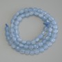 Aquamarine Beads faceted coin, diameter 6mm+-, length 39cm+- on a strand