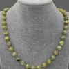 Yellow Turquoise Necklace, natural stone smooth round bead, diameter 8.5mm+/-, length 50cm+