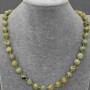 Yellow Turquoise Necklace, natural stone smooth round bead, diameter 8.5mm+/-, length 50cm+