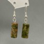 Unakite (Heliotrope) Earrings, cylinder, diameter 8x17mm, length 38mm+