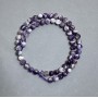 Amethyst Beads, natural stone smooth round bead, diameter 6.5mm+/-, length 39cm+/- on a strand
