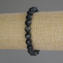 Hawk's Eye Bracelet, faceted round bead, diameter 8mm+/-, length 18cm (stretch)