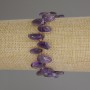 Amethyst Bracelet, butterfly-shaped tumbled beads 13x6mm+/- with 3mm+/- seed beads, length 18cm (stretch)