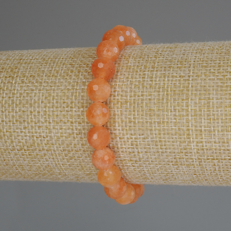 Mashan Jade Faceted Bead Bracelet 8mm+/-, length 18cm (stretch)