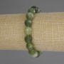Jadeite Bracelet, faceted round bead, diameter 10mm+/-, length 18cm (stretch)