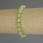 Chrysolite Peridot Faceted Cube Bracelet, diameter 7x7mm+/- with 3mm+/- seed beads, length 18cm (stretch)