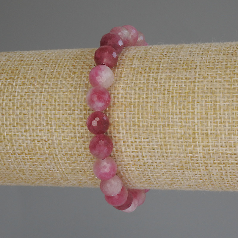 Tourmaline Bracelet, Faceted Bead, Diameter 8mm+/-, Length 18cm (Stretch)