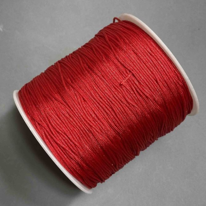 Findings Shamballa Cord Red Bobbin, Length 100m, Diameter 0.8mm