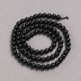 Natural Stone Beads on String Black Tourmaline Smooth Round, Diameter 4.5mm+/-, Length 39cm+