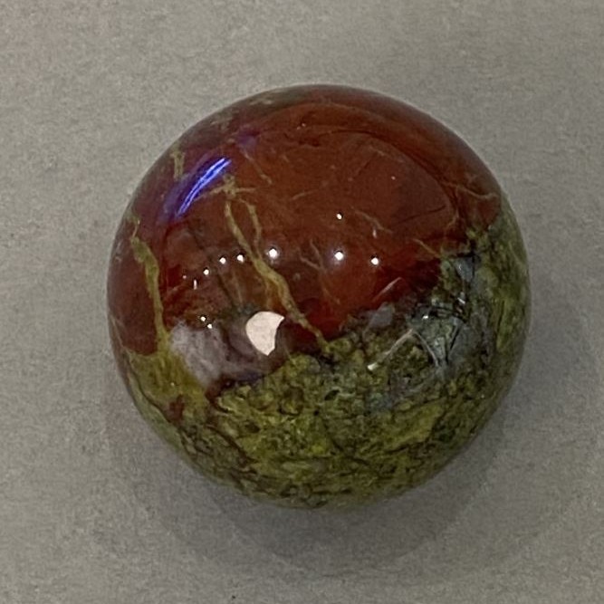 Dragon Blood Jasper Natural Stone Souvenir Sphere, diameter 30mm+