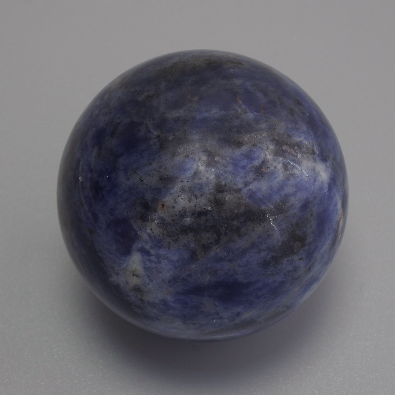 Natural Stone Sodalite Souvenir Sphere, Diameter 30mm+