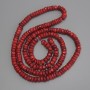 Coral Rondelle Beads, diameter 8x3-4.5mm+/-, length 80cm+/- on fishing line