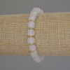 White Quartz Faceted Cube Bracelet, diameter 7x7mm+/-, length 18cm stretch