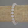 White Quartz Faceted Cube Bracelet, diameter 7x7mm+/-, length 18cm stretch