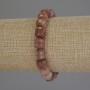 Selenite & Sunstone Bracelet, faceted cube, diameter 9mm+-, length 18cm stretch