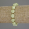 Chrysolite Olivine Bracelet, Faceted Rhombus, Diameter 10x9mm+/- with 3mm+/- Seed Beads, Length 18cm (Stretch)