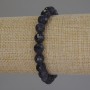 Iolite Bracelet, Faceted Round Beads, Diameter 8mm+/-, Length 18cm+/- Stretch