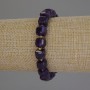 Sugilite Faceted Cube Bracelet, diameter 8x8mm+/- with 3mm+/- seed beads, length 18cm+/- stretch