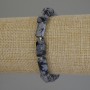 Snowflake Obsidian Apache Tears Bracelet, Cut Chips, Diameter 12x7mm+/- with 3mm+/- Seed Beads, Length 18cm+/- (Stretch)