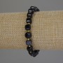 Agate Faceted Cube Bracelet, diameter 7x7mm+/-, seed beads 3mm+/-, length 18cm+/- stretch